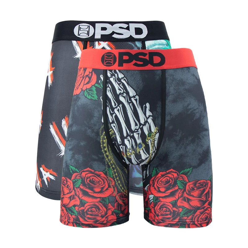 OZPSD, 2 uds., ropa interior para hombre, calzoncillos estampados transpirables para hombre, bragas para hombre de talla grande, Boxershorts sexis para nadar, Boxers para hombre, calzoncillos