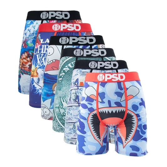 6 uds Boxer para hombre Cueca calzoncillos transpirables para hombre bragas para hombre de talla grande S-XXL estampado ropa interior de natación para hombre Boxershorts sexis para hombre