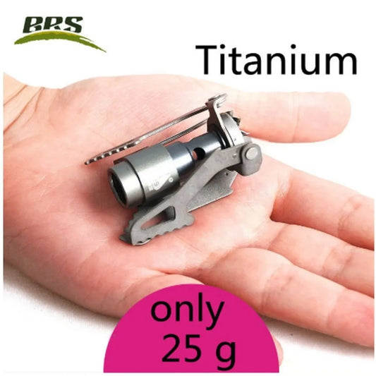 BRS-3000T Mini quemadores de Gas de titanio para acampar, estufa de bolsillo de una sola pieza de 25g, horno de cocina plegable para exteriores y senderismo, portátil ﻿