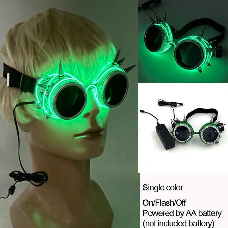 Gafas luminosas coloridas con luz LED, lentes de neón brillantes, parpadeantes para fiesta, club nocturno, DJ, decoración de fiesta de baile