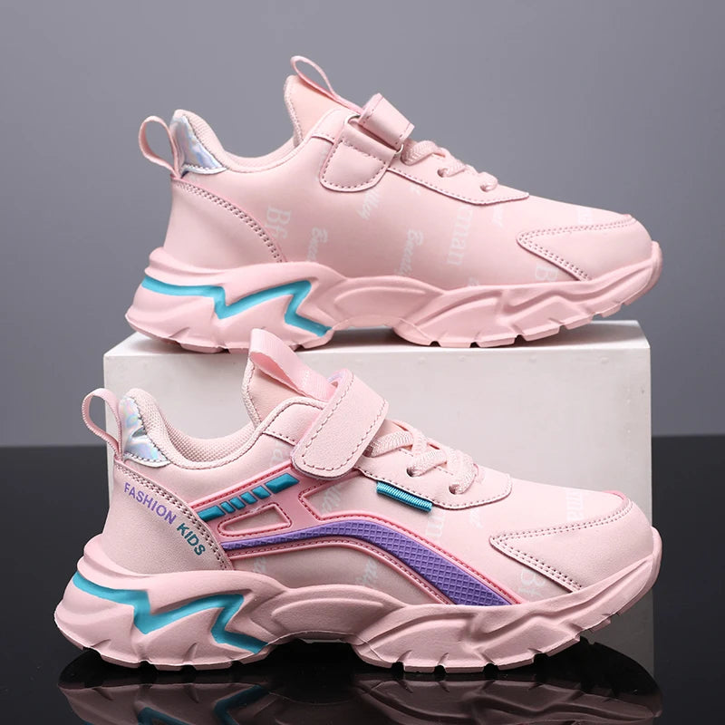 Zapatos informales para niños, zapatos de suela blanda para niños, zapatillas antideslizantes, zapatos para estudiantes al aire libre, calzado deportivo rosa para caminar para niñas