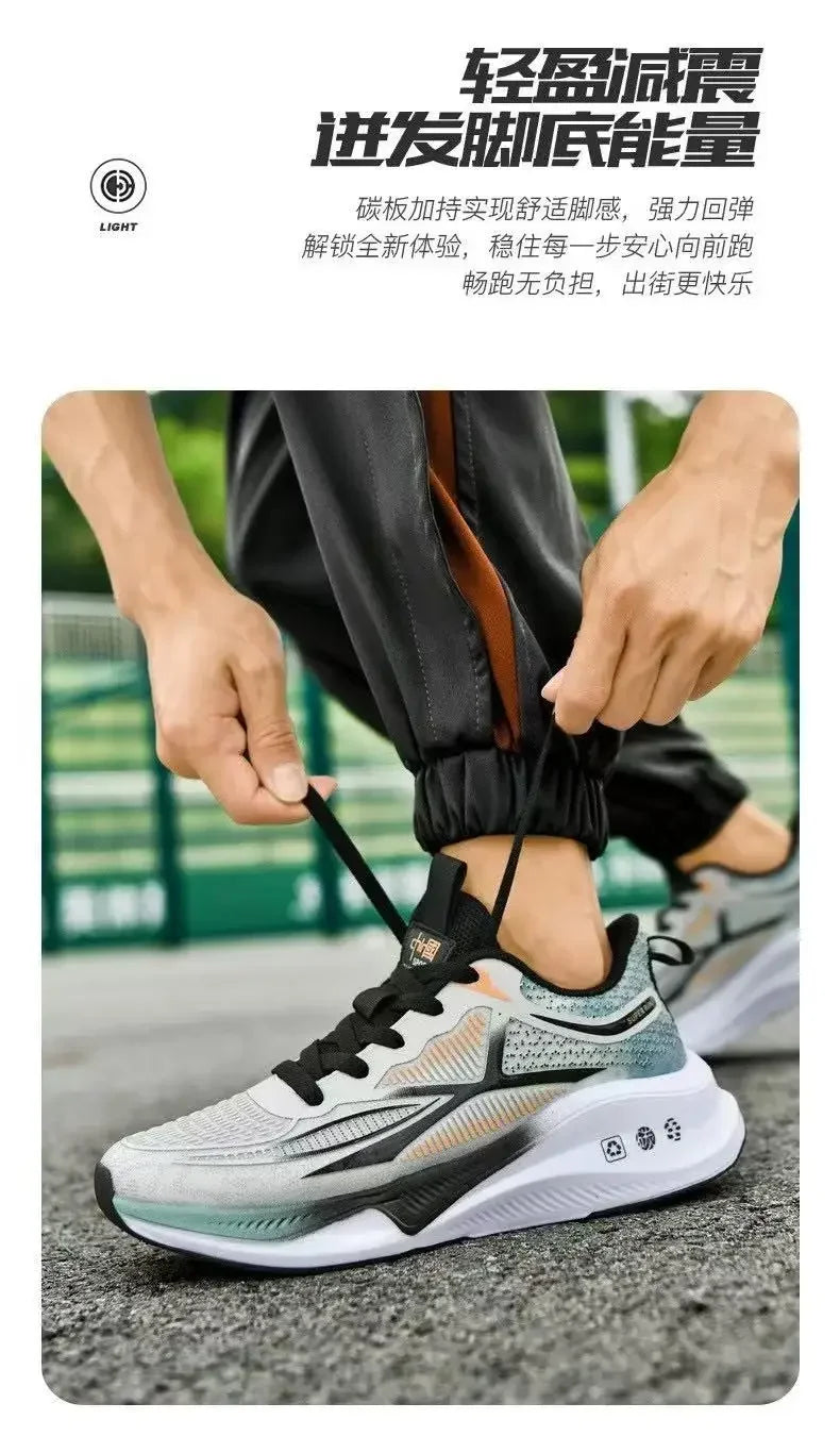 Zapatos para correr y caminar para hombre: zapatillas de tenis con cordones, ligeras, cómodas y transpirables