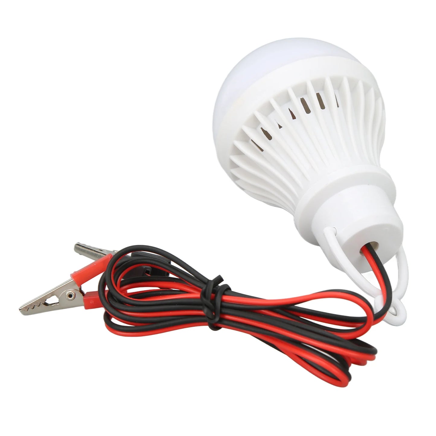 Linterna LED para tienda de campaña, bombilla de emergencia de plástico para exteriores con gancho para senderismo, pesca, bombilla colgante para tienda de campaña de 12V y 5W