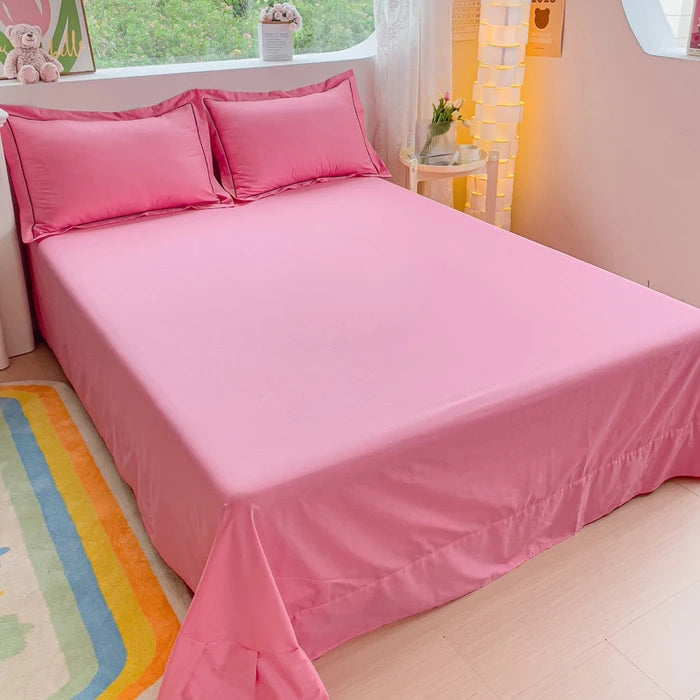 Sábana plana de algodón egipcio, sábanas superiores 100% de algodón de 400TC, ropa de cama suave de lujo, para cama doble Queen King, 1 ud.
