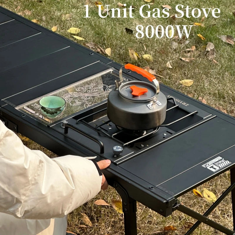 Estufa de Gas para acampar Igt, 1 unidad, quemador de Gas IGT de alta potencia de 8000W, parrilla de brasero plegable, quemador de acero inoxidable, cocina