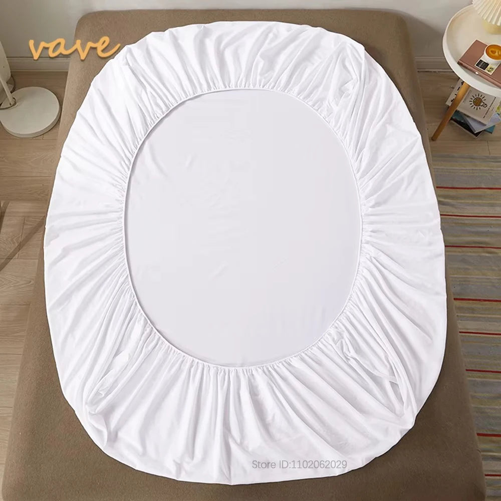 Sábana bajera de algodón de tamaño completo con bandas elásticas para camas individuales/dobles/King/Queen, protectores de funda de colcha