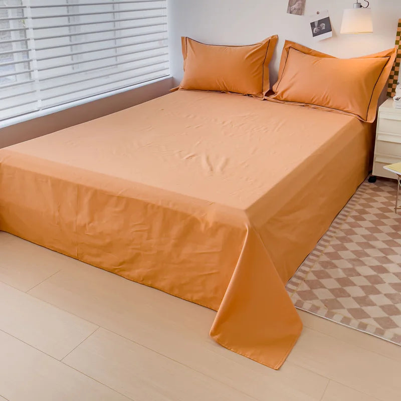 Sábana plana de algodón egipcio, sábanas superiores 100% de algodón de 400TC, ropa de cama suave de lujo, para cama doble Queen King, 1 ud.
