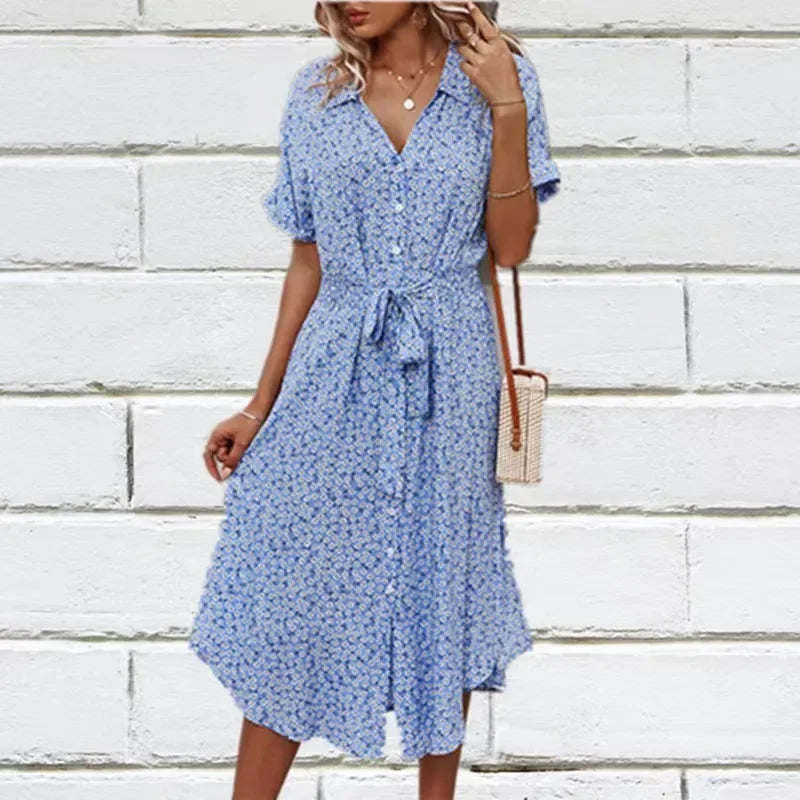 022Vestido Amazon Independent Station Venta rápida Estilo de vacaciones casual Primavera Verano Falda de dobladillo ancho sexy