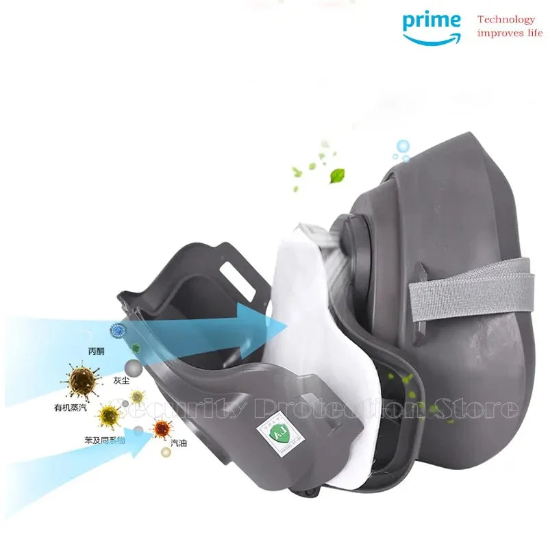 Mascarilla antipolvo de media cara 21 en 1, respirador a prueba de polvo, mÃƒÂ¡scara de goma de seguridad para el trabajo, filtro de algodÃƒÂ³n para casa DIY, constructor de carpintero limpio Pol