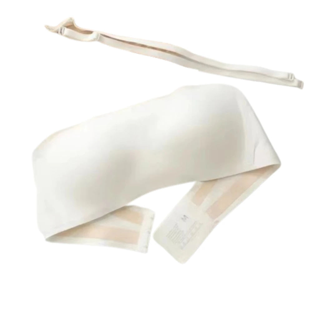 Sujetador envuelto sin tirantes de Color sólido, ropa interior Invisible antideslizante para mujer, lencería femenina fina para boda