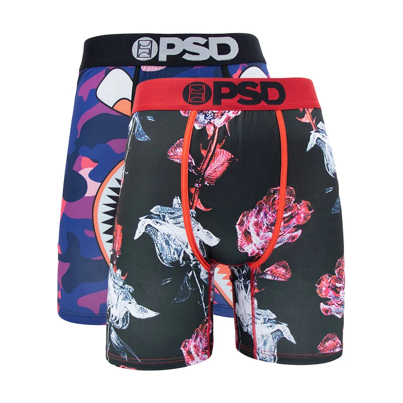 OZPSD, 2 uds., calzoncillos Boxer para hombre, calzoncillos transpirables para hombre, bragas para hombre de talla grande, L-2XL estampado, ropa interior de natación para hombre, Boxers sexis