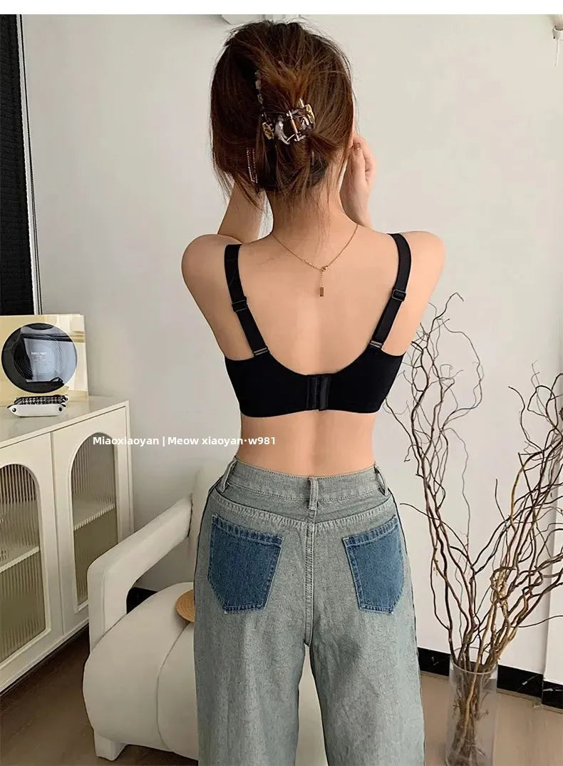 Sujetadores suaves y cómodos para mujer, ropa interior de nailon de apoyo ajustada al aire, sujetador elástico lateral con retroceso cero, ropa interior para mujer