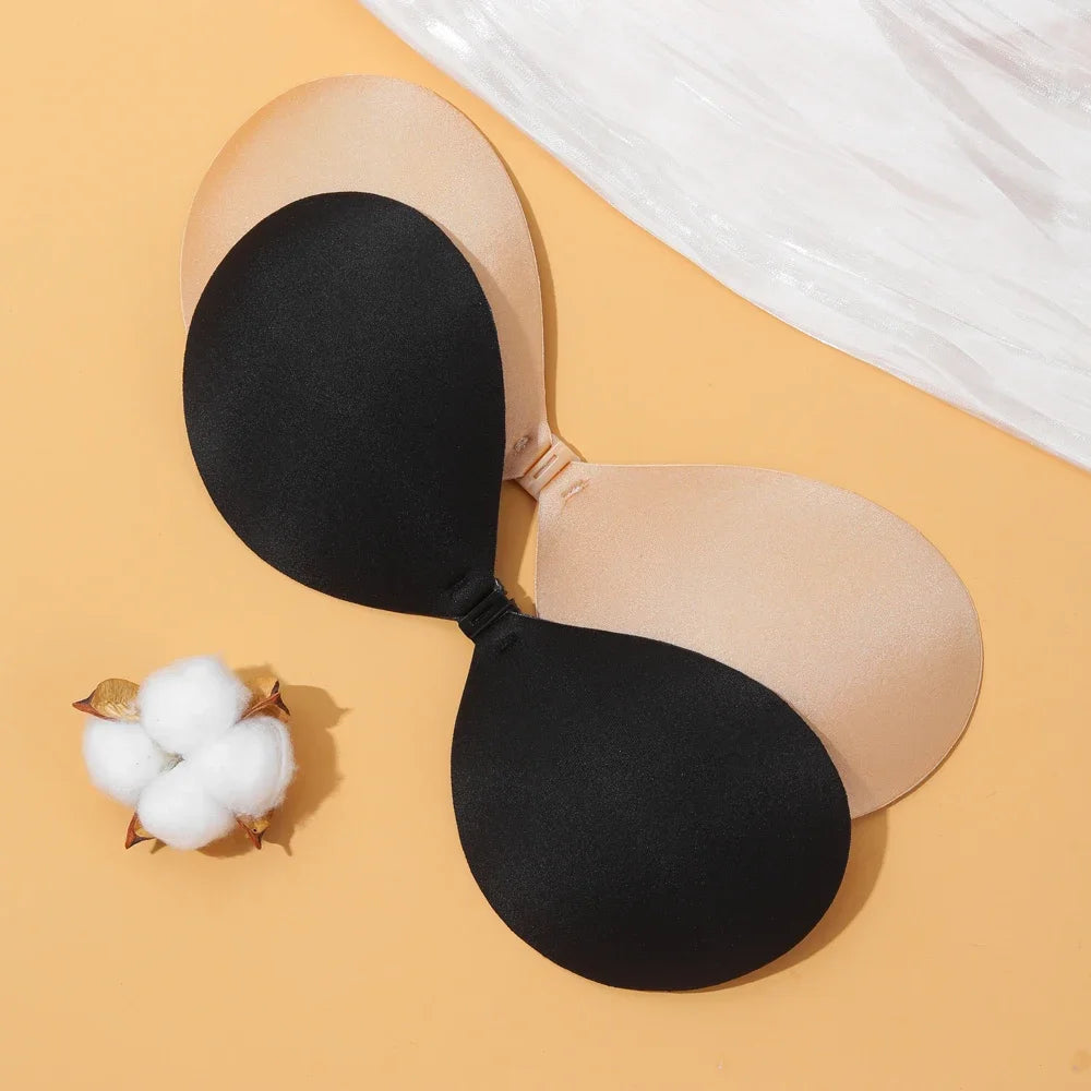 Sujetador Sexy para mujer, Sujetador Invisible de realce, autoadhesivo de silicona, cierre frontal sin costuras, adhesivo, sin espalda, sin tirantes