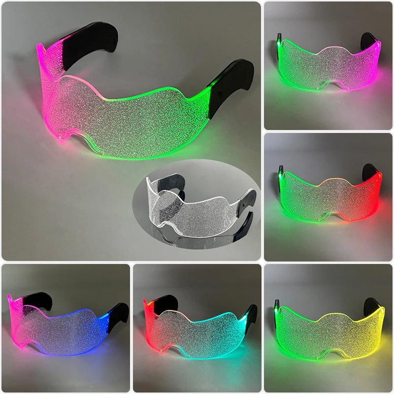 Gafas luminosas coloridas con luz LED, lentes de neón brillantes, parpadeantes para fiesta, club nocturno, DJ, decoración de fiesta de baile