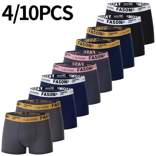 Paquete de 4/10 pantalones cortos para adolescentes y adultos, pantalones cortos sencillos de varios tamaÃ±os a la moda para padres e hijos, ropa interior cÃ³moda para hombres, cintura elÃ¡stica P