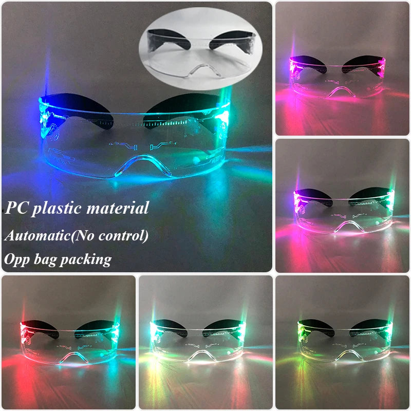 Gafas luminosas coloridas con luz LED, lentes de neón brillantes, parpadeantes para fiesta, club nocturno, DJ, decoración de fiesta de baile