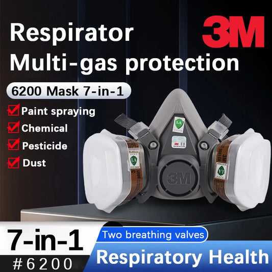 MÃƒÂ¡scara de Gas 3M 6200, caja de filtro de polvo de pintura en aerosol, mÃƒÂ¡scara quÃƒÂ­mica, protecciÃƒÂ³n de Gas orgÃƒÂ¡nico, filtro Industrial, mÃƒÂ¡scara de algodÃƒÂ³n