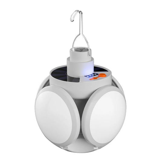 Bombilla LED Solar para acampar, linterna recargable, lámpara de noche, suministros de acampada, linterna portátil ajustable de 5 engranajes