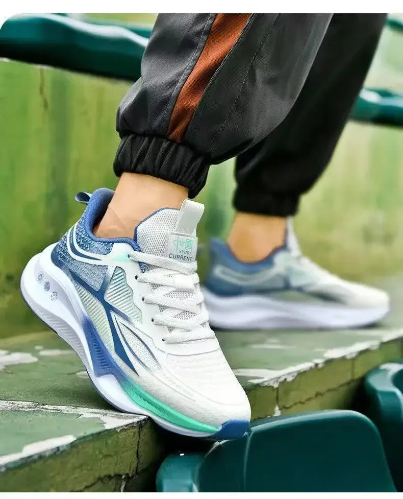 Zapatos para correr y caminar para hombre: zapatillas de tenis con cordones, ligeras, cómodas y transpirables
