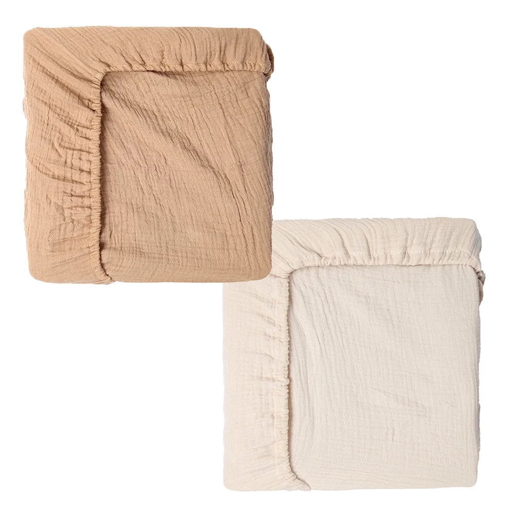 Funda para cambiador de muselina para niñas y niños, Sábana de algodón puro ultrasuave, Sábana para cambiar pañales para recién nacidos, Juego de 2