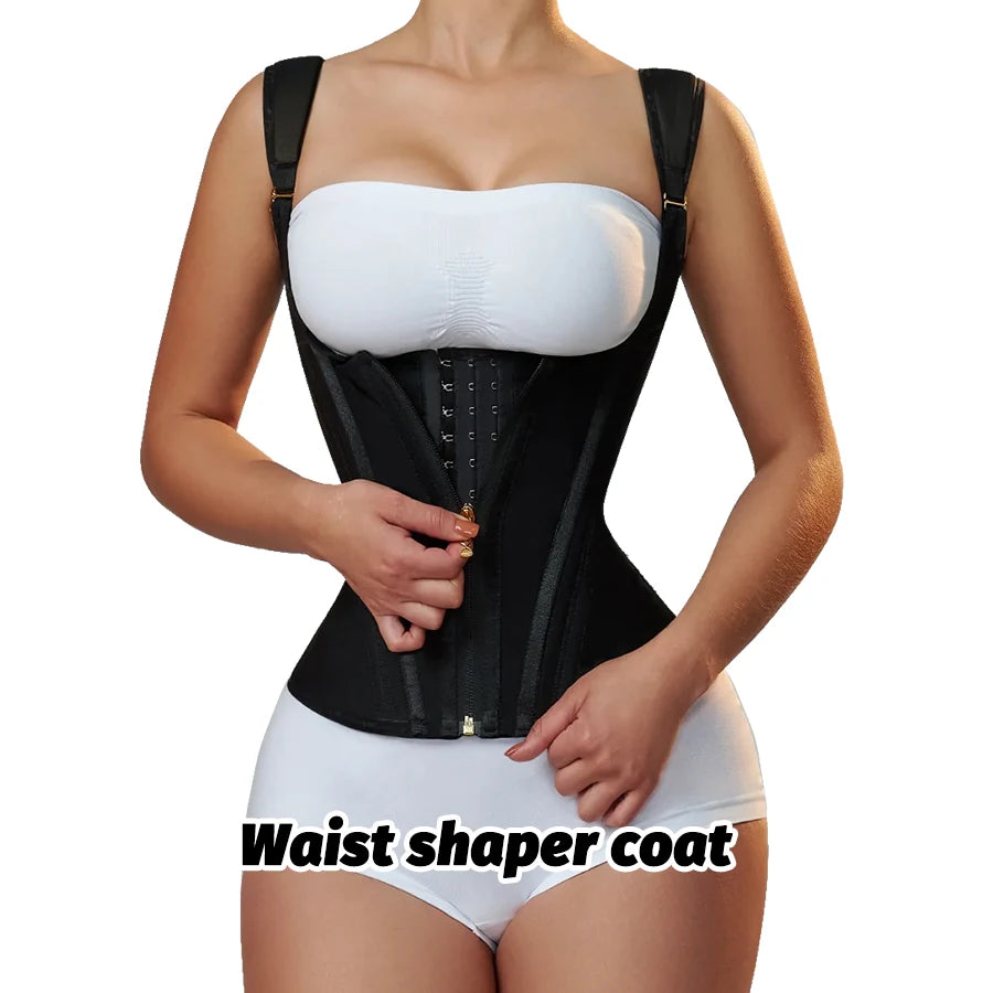 Faja de corsé colombiano para mujer, faja correctiva reductora de vientre, entrenador de cintura, carpeta de vientre adelgazante, ropa moldeadora de vaina plana