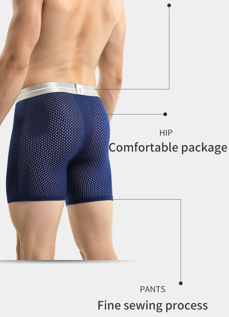 Ropa interior deportiva Extra larga para hombre, bóxer para correr, antidesgaste, piernas de gran tamaño, seda de hielo, suelto, 100kg, Fat Guy, cuatro esquinas