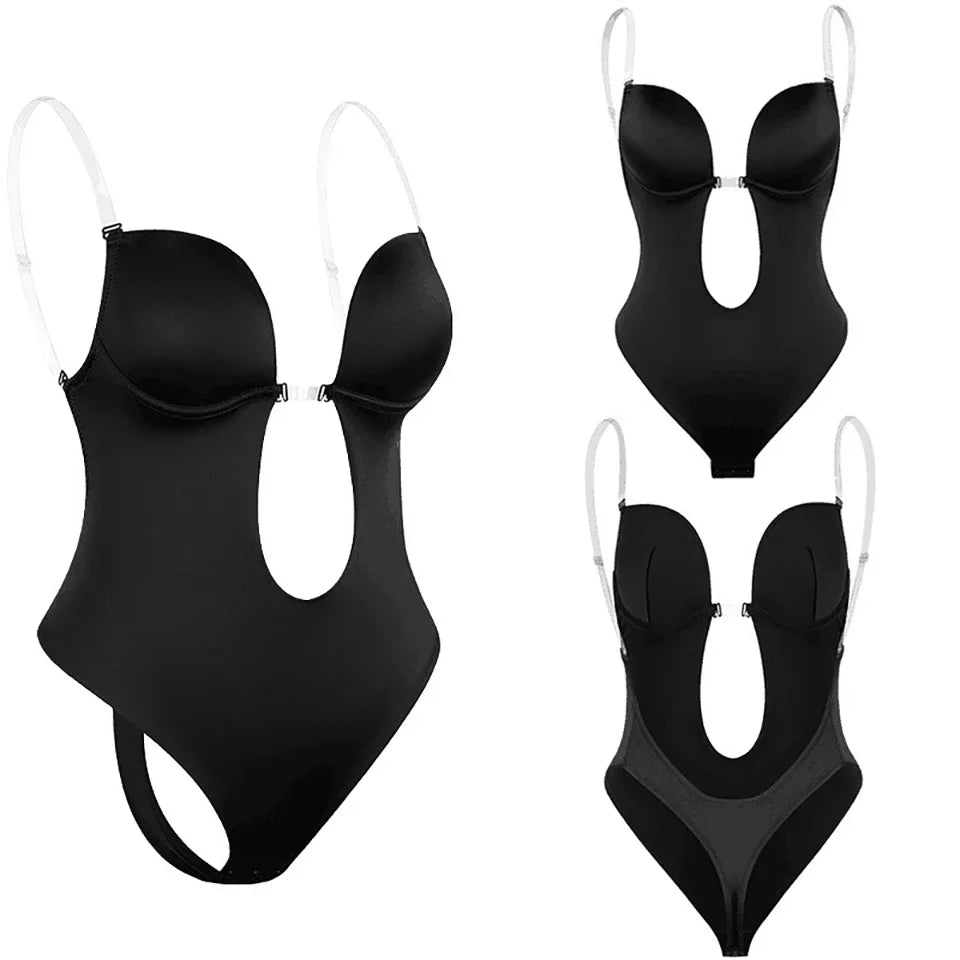 Sujetador moldeador de cuerpo completo para mujer, Body sin espalda, Tanga, moldeadores invisibles, Control de barriga, fajas, funda, ropa interior adelgazante