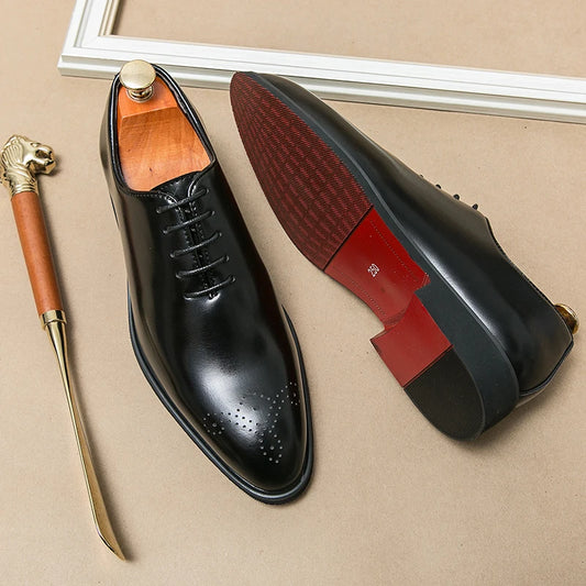 Zapatos de cuero de lujo para hombre, zapatos de alta calidad a la moda Oxford, zapatos de vestir de boda para hombre, zapatos de cuero 2024, zapatos de oficina para caballero