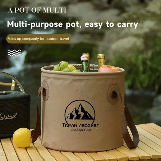 Cubo plegable de 20L, impermeable, plegable, para fregadero de agua, portátil, para viaje, lavabo, Camping, senderismo, pesca, cubo de almacenamiento
