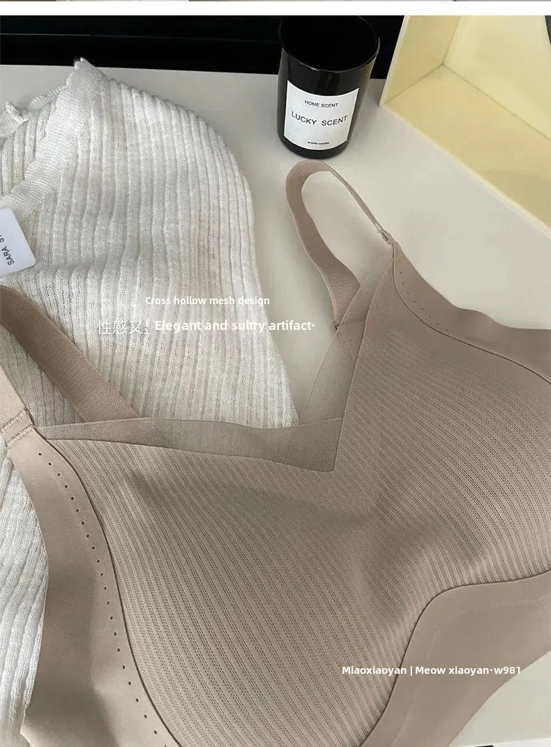 Sujetadores suaves y cómodos para mujer, ropa interior de nailon de apoyo ajustada al aire, sujetador elástico lateral con retroceso cero, ropa interior para mujer
