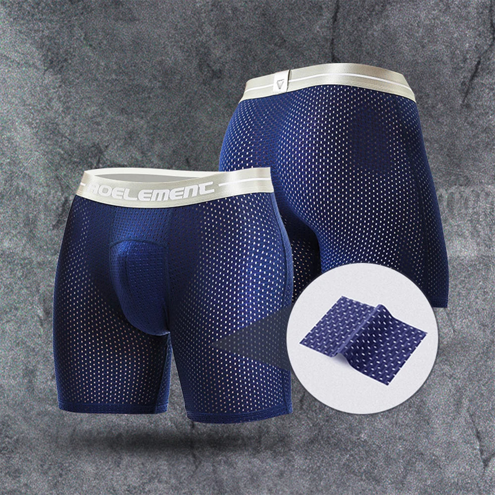 Ropa interior deportiva Extra larga para hombre, bóxer para correr, antidesgaste, piernas de gran tamaño, seda de hielo, suelto, 100kg, Fat Guy, cuatro esquinas