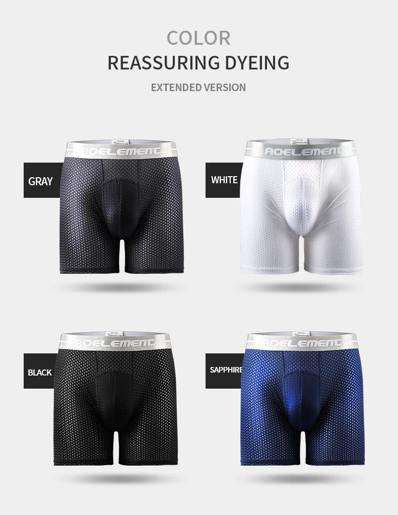 Ropa interior deportiva Extra larga para hombre, bóxer para correr, antidesgaste, piernas de gran tamaño, seda de hielo, suelto, 100kg, Fat Guy, cuatro esquinas