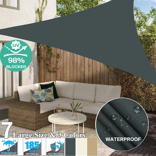 Toldo de vela impermeable triangular grande de 7M/5M/3M/2M para jardín al aire libre, toldo para Patio, tiendas de campaña, tela parasol para piscina
