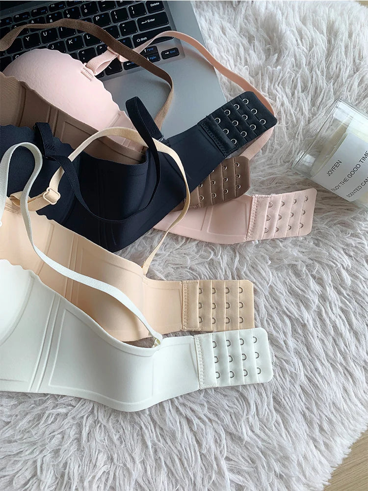 Sujetador sin costuras para mujer, ropa interior push-up con correas desmontables, sujetadores para pechos pequeños, lencería íntima Sexy para mujer