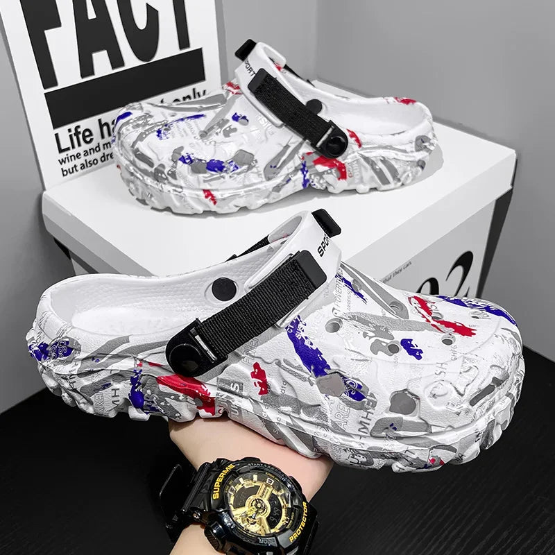 Sandalias de verano de talla grande 47 para hombre, zuecos para jardÃ­n al aire libre, zapatos con agujeros, zapatos informales para hombre, zapatos de agua, zapatillas suaves cÃ³modas para el hogar