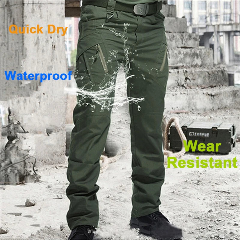 Pantalones tácticos militares Cargo para hombre, pantalones impermeables, pantalones casuales, resistentes al desgaste, con múltiples bolsillos, para senderismo al aire libre, pantalones de trabajo para hombre