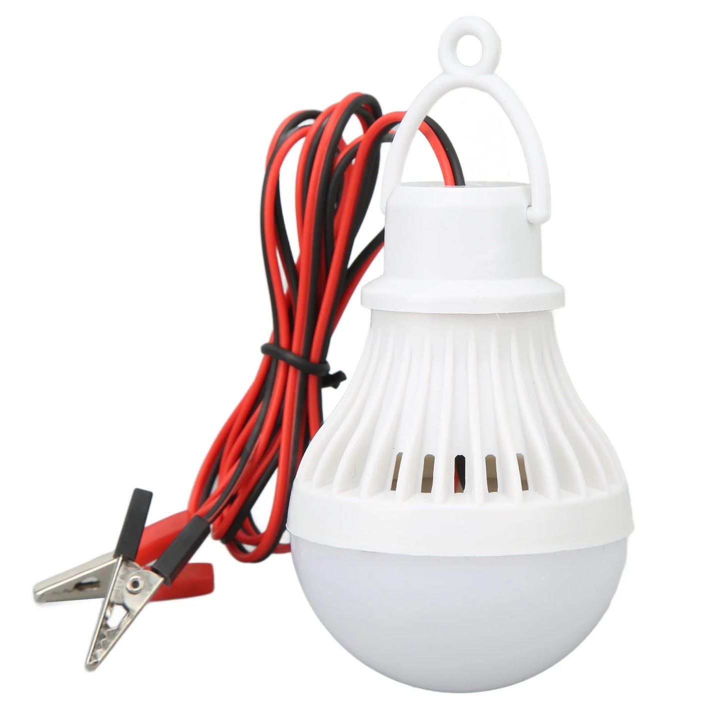 Linterna LED para tienda de campaña, bombilla de emergencia de plástico para exteriores con gancho para senderismo, pesca, bombilla colgante para tienda de campaña de 12V y 5W