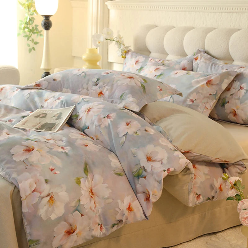 Juego de cuatro piezas de algodón puro 2024, ropa de cama de cuatro piezas, adecuado para uso doméstico, nuevo estilo de lujo, 100%