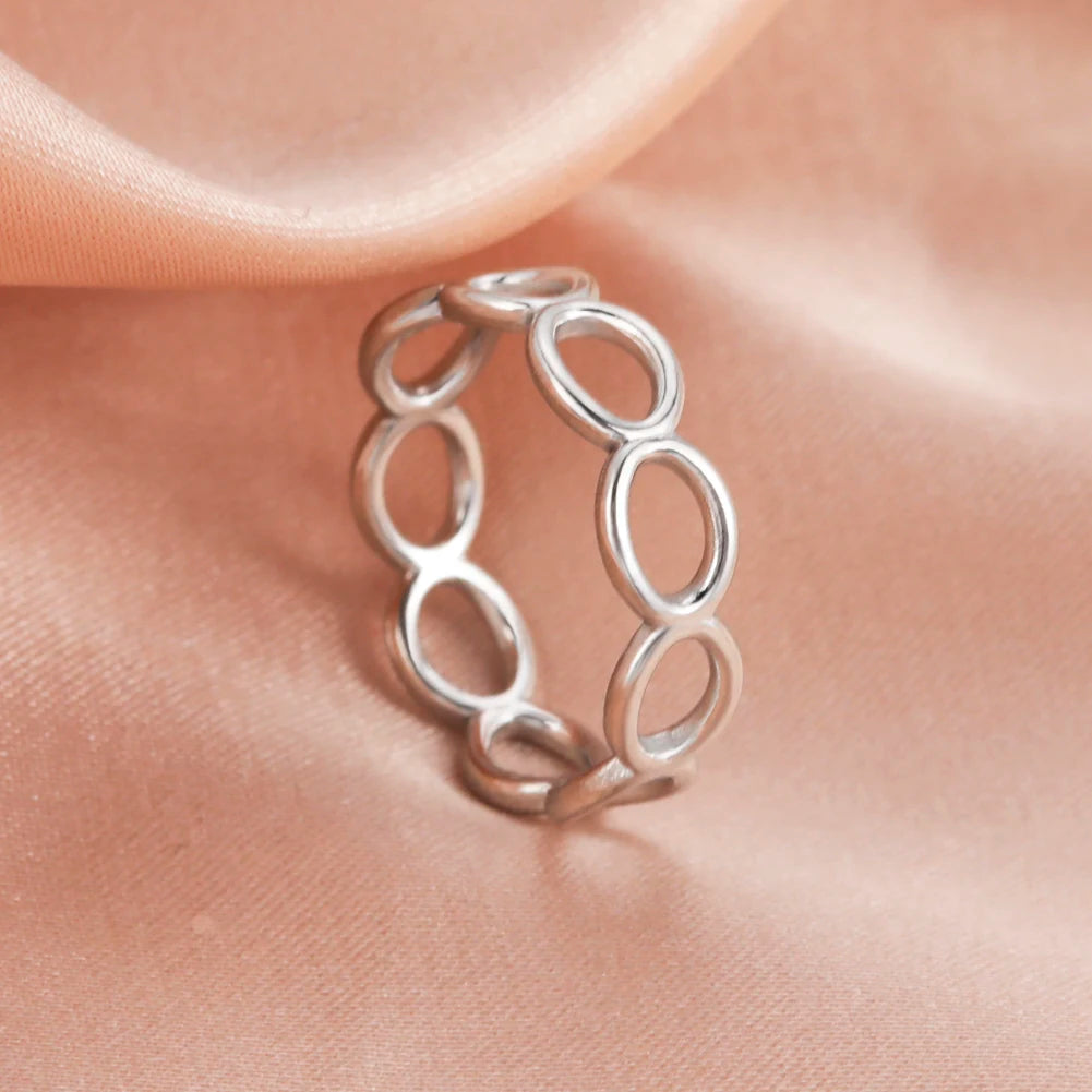 Skyrim-anillos de acero inoxidable para mujer, corazÃ³n geomÃ©trico, estÃ©tico, ajustable, abierto, joyerÃ­a de fiesta, regalos al por mayor