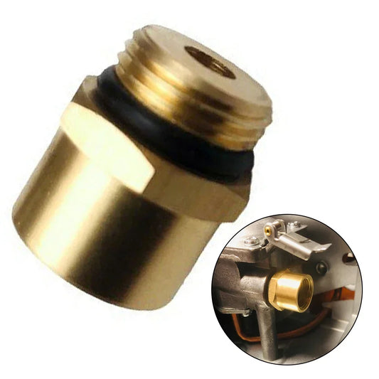 Adaptador de cobre para estufa de Camping, convertidor de Gas, casete, horno, conector de estufa, piezas de conversión de apagado automático