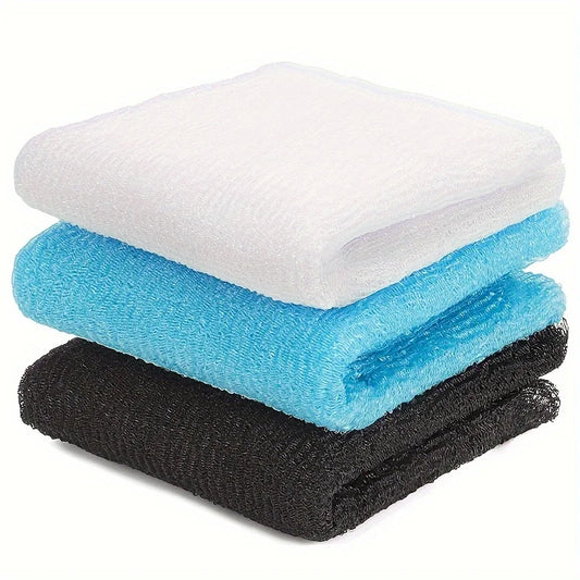 (Paquete de 3) Esponja exfoliante de lufa, toalla exfoliante, esponja de red africana, toallita japonesa, exfoliante corporal para el cuerpo