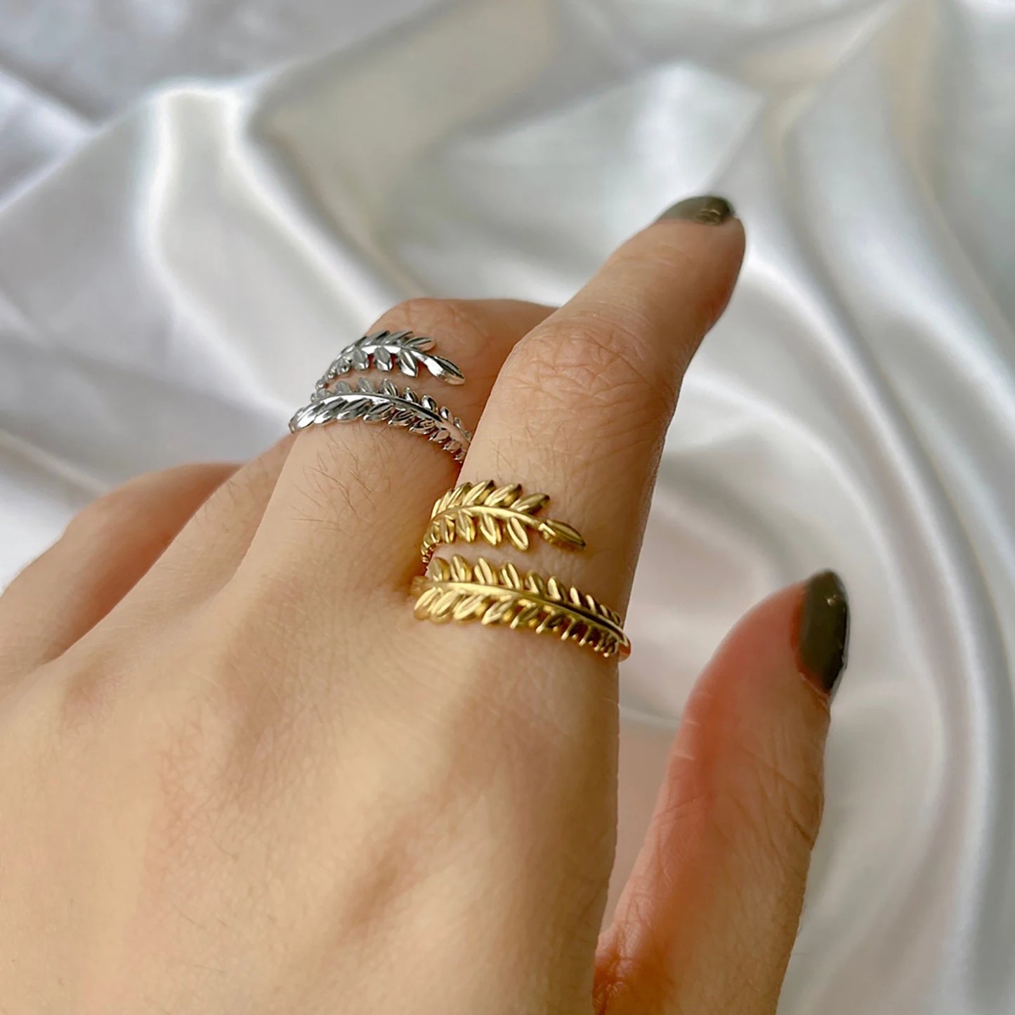 Skyrim-anillos de acero inoxidable para mujer, corazÃ³n geomÃ©trico, estÃ©tico, ajustable, abierto, joyerÃ­a de fiesta, regalos al por mayor
