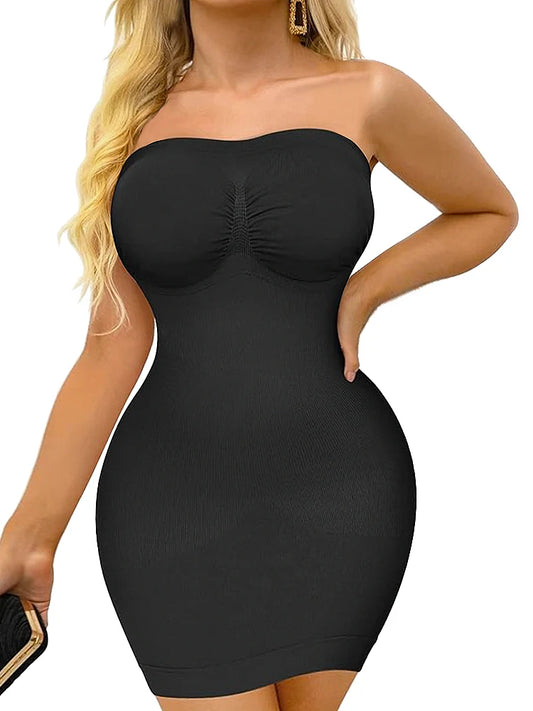 Ropa moldeadora sin tirantes para mujer, deslizadores completos para debajo de los vestidos, contracción Invisible del vientre, Control de barriga, vestido moldeador de cuerpo adelgazante