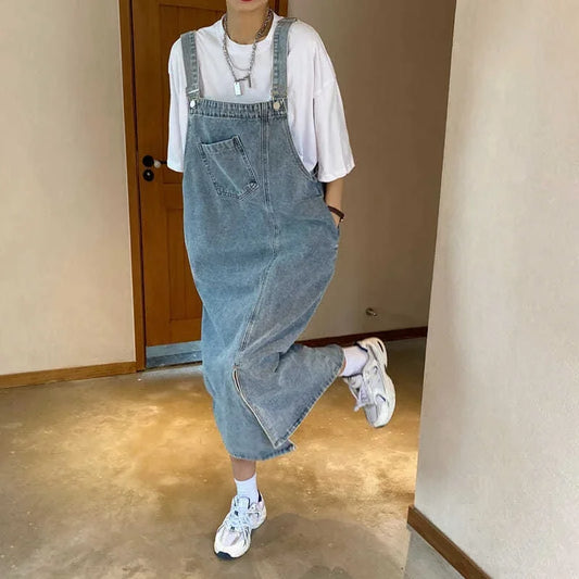 Primavera Verano Denim vestido general mujeres sin mangas Jeans vestidos moda femenina sÃ³lido Slip Casual suelto Spaghetti Strap vestidos