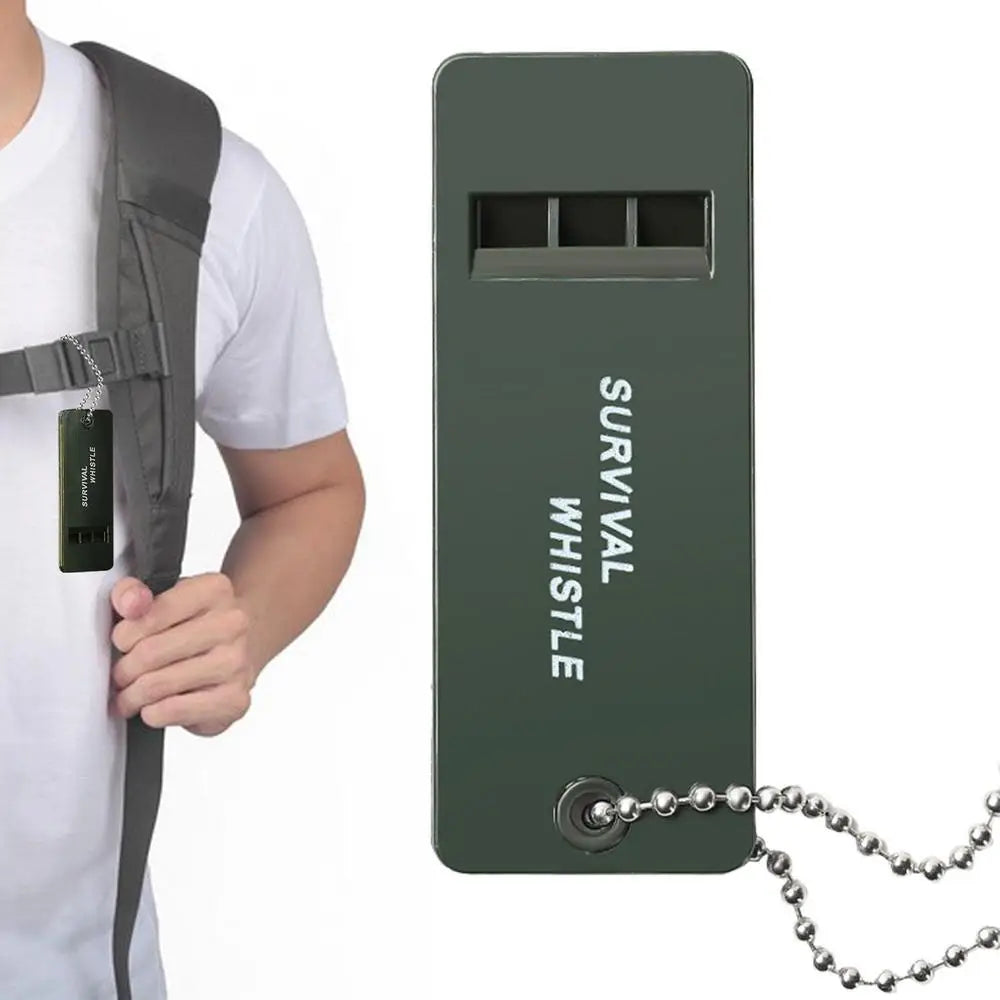 Silbato de seguridad con cordón para acampar, silbato de 3 agujeros de alto decibelio para entrenamiento de mascotas, senderismo y entrenamiento de perros al aire libre