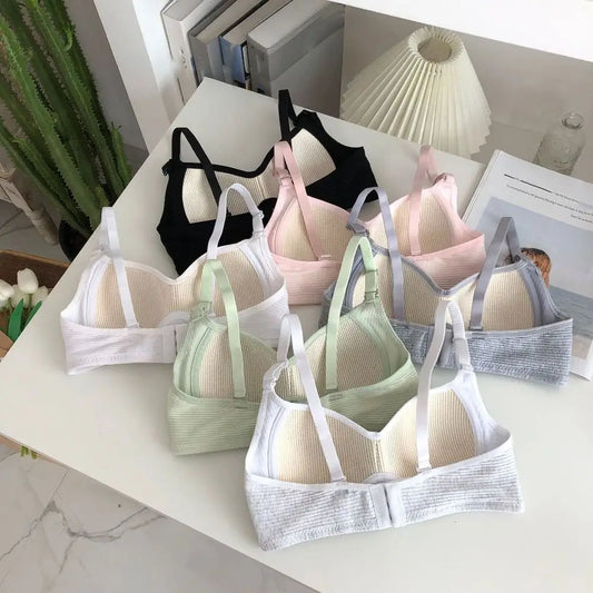 Sujetador inalámbrico ajustado para mujer, Bralettes con pechos recogidos a prueba de golpes, lencería antiflacidez, sujetador con escote en V profundo para verano