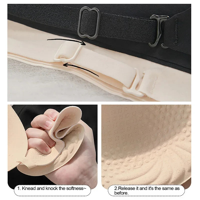 Sujetador Invisible de realce con espalda descubierta para mujer, sujetadores sexys de corte bajo, ropa interior de boda con espalda abierta, lencería sin costuras 2024