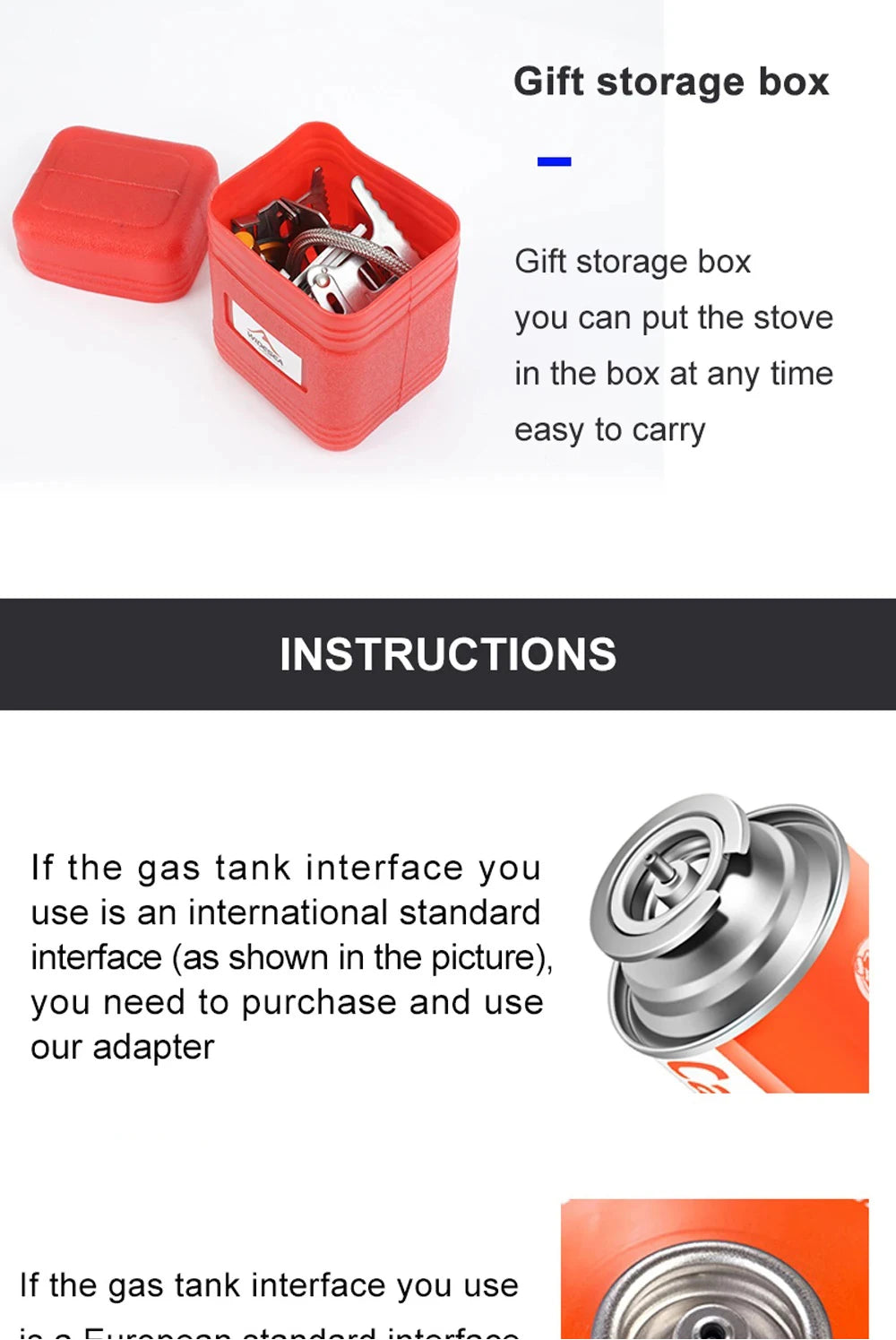 Estufa de Gas para acampar, estufa plegable portÃ¡til para mochilero al aire libre, equipo turÃ­stico para cocinar, senderismo, Picnic, 3500W