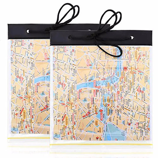 Estuche de mapa transparente impermeable de PVC, soporte de almacenamiento de papelería, cubierta para acampar, pescar, Picnic, montañismo, bolsa de bolsillo