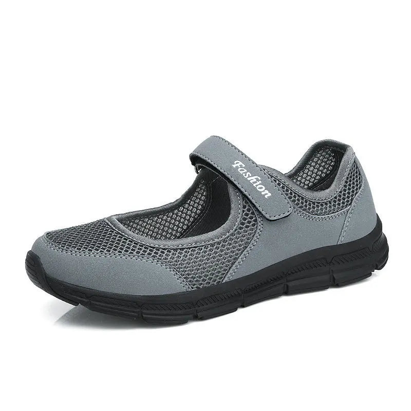 Zapatos vulcanizados transpirables para mujer, zapatillas de deporte de malla transpirable a la moda, zapatos de trabajo informales para caminar, color blanco